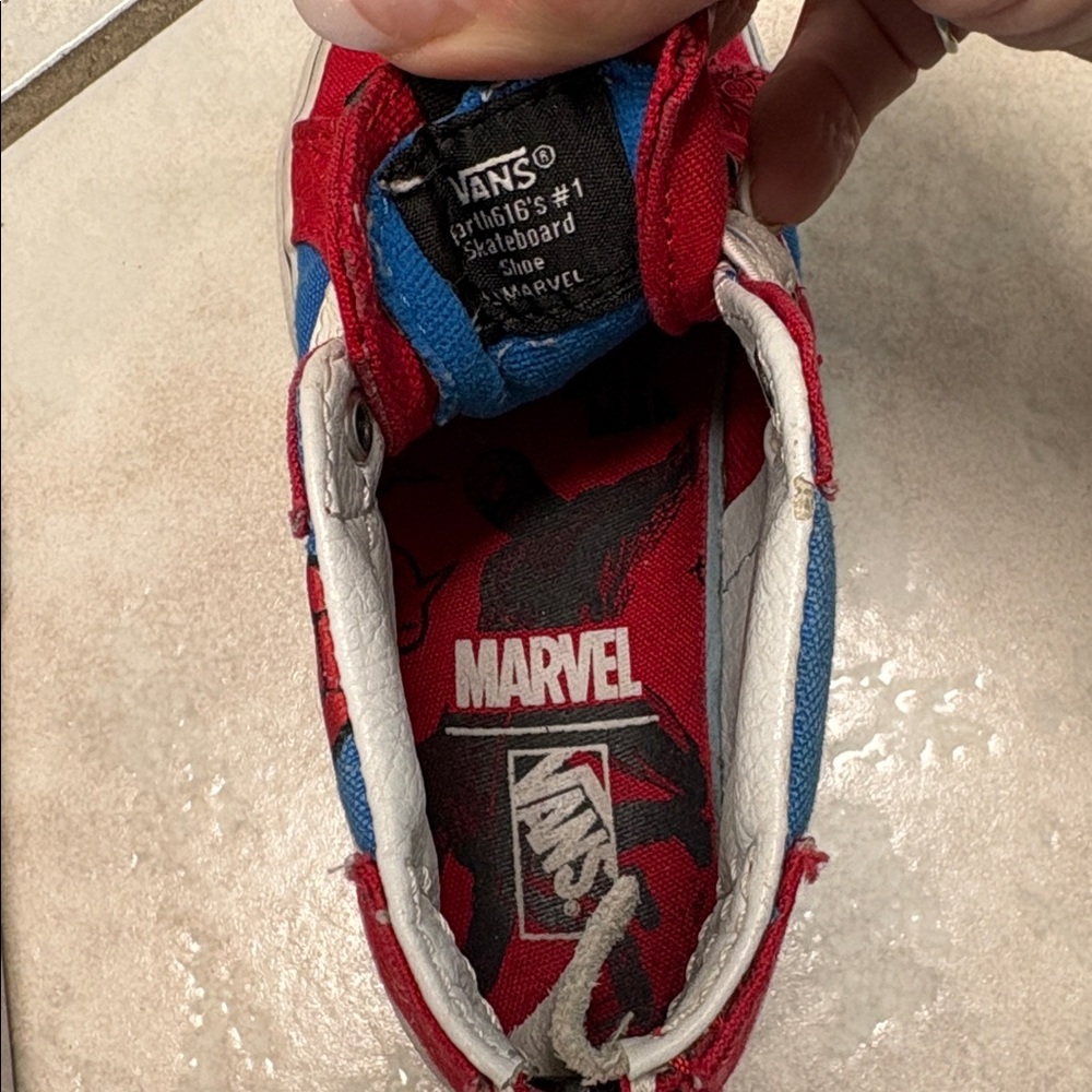 Vans Kids Red and Blue High-Top Sneakers - Picture 6 of 9